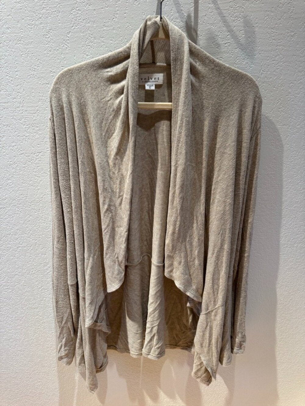 Velvet by Graham & Spencer Waterfall Cardigan XL Taupe